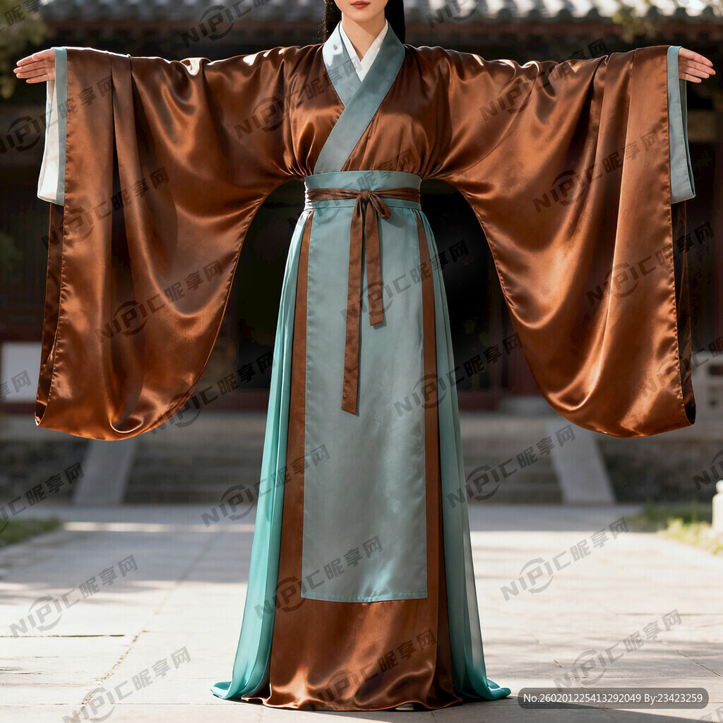汉代女人服装整体全身实景图