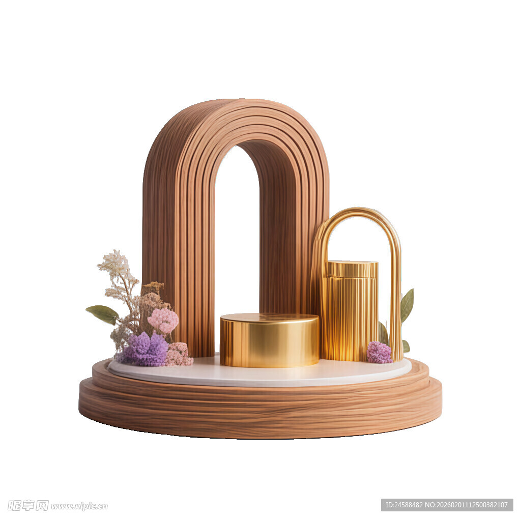 3D渲染展示台场景装饰陈列素材