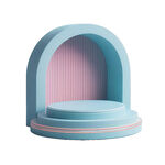 蓝色拱形简约展示台