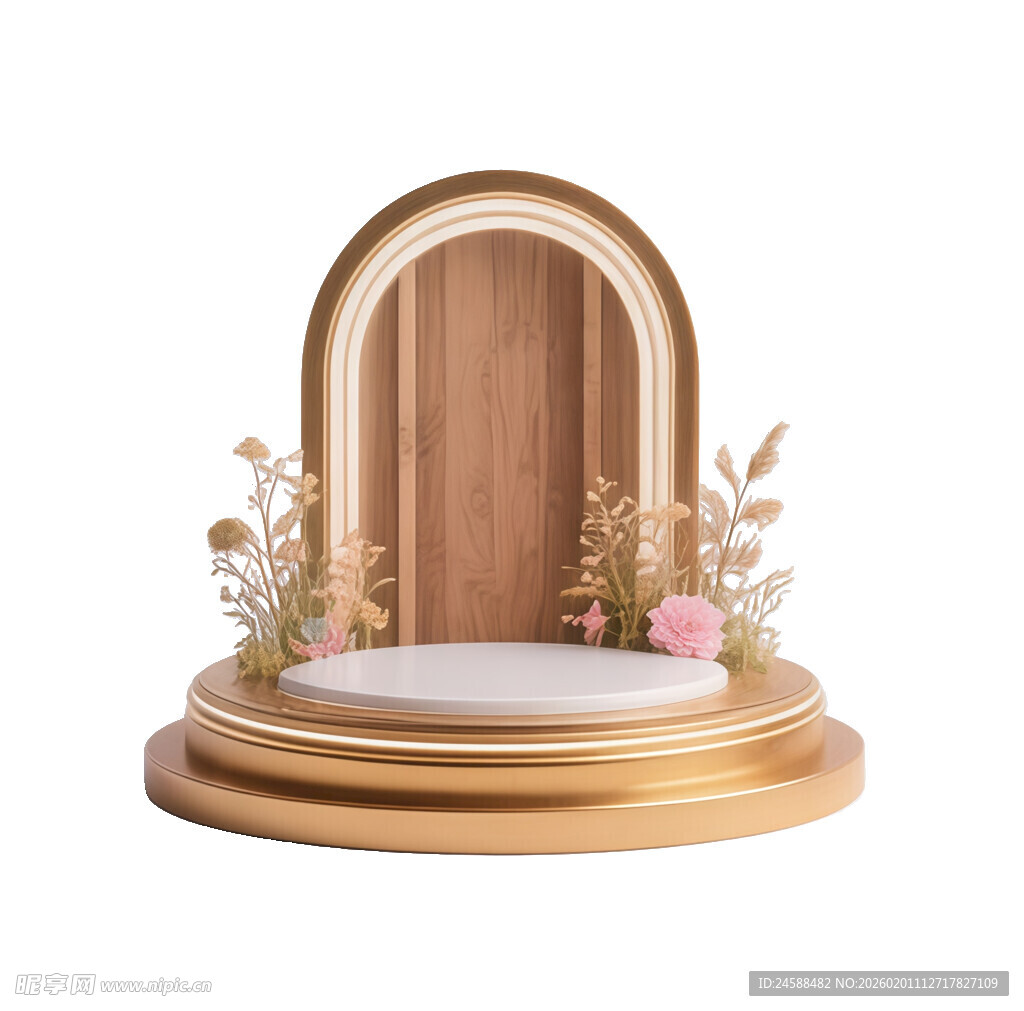 金色拱门展示台装饰场景
