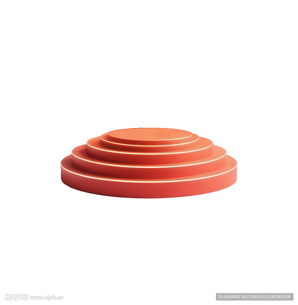 红色多层圆形物件