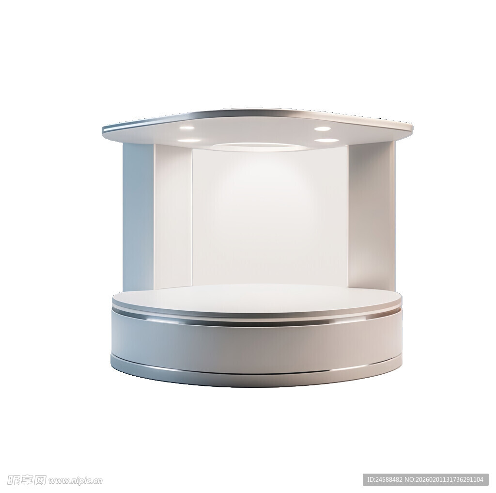 3D渲染产品展示台陈列场景插画