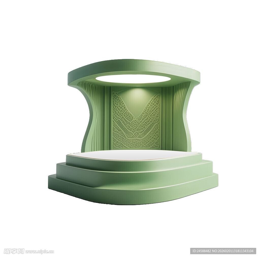 绿色简约弧形展示台