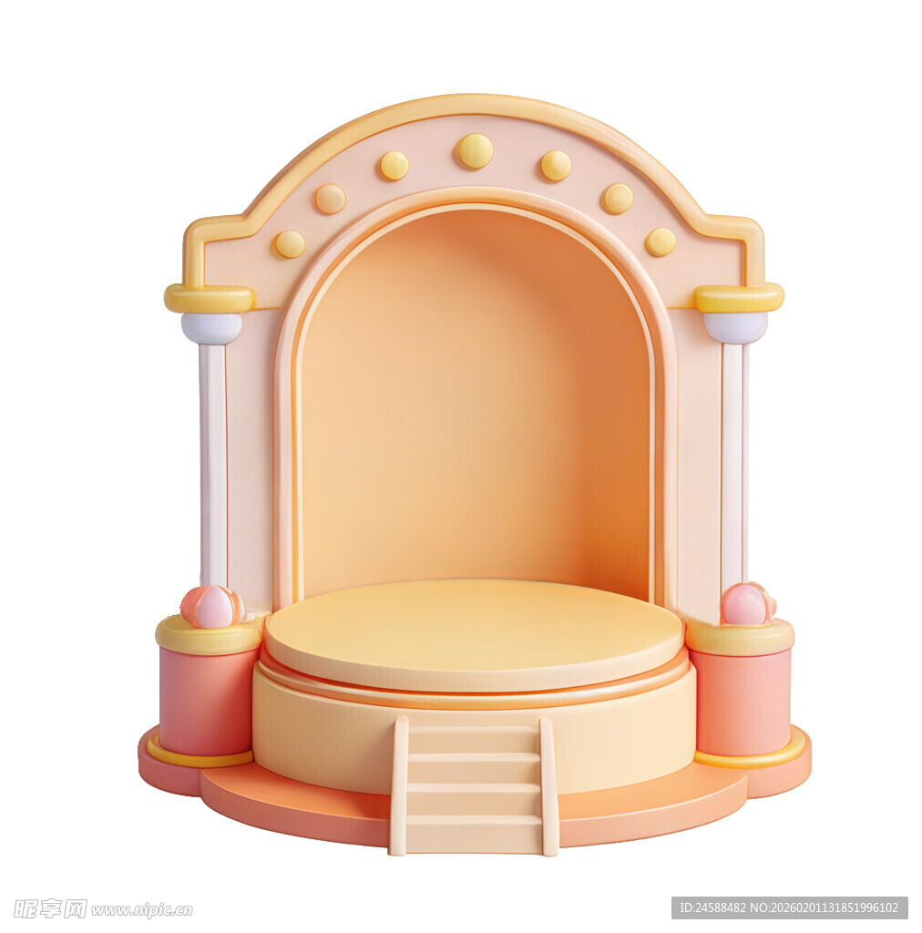 梦幻粉色舞台模型