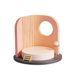 粉色简约风展示台场景