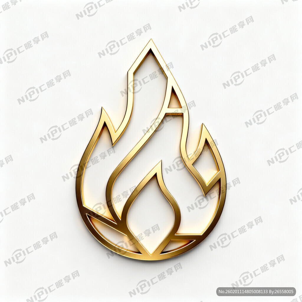 做一个金焰的标志 立体感十足。