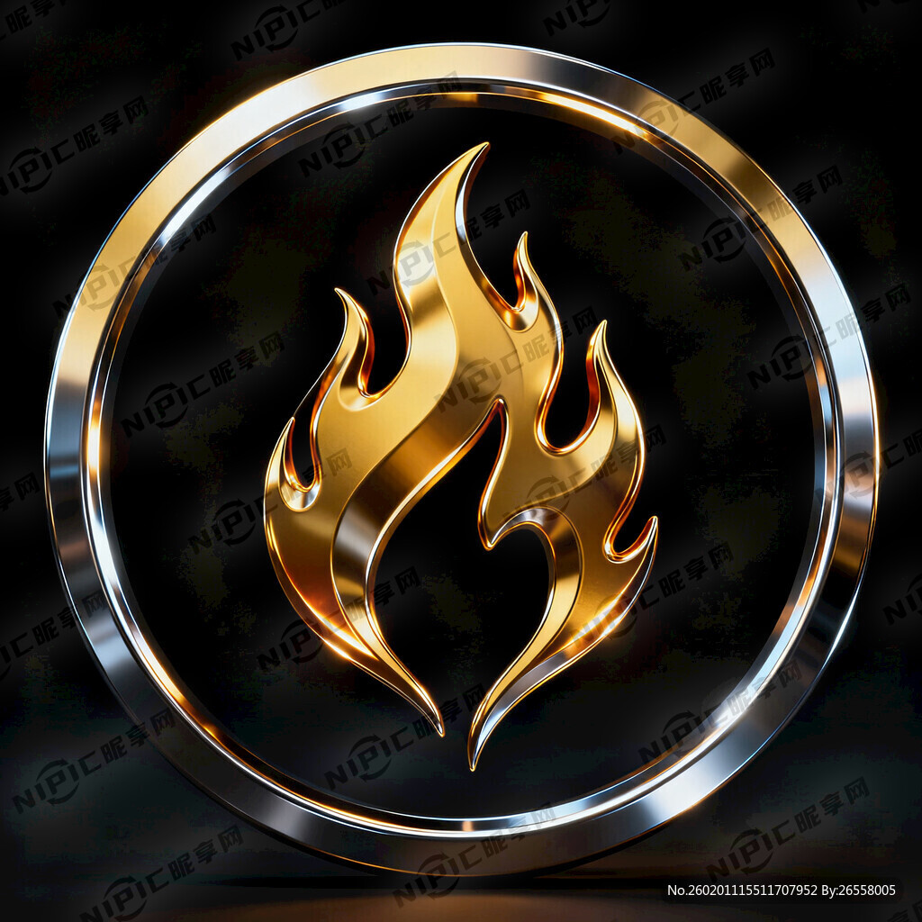 做一个金焰的圆形科技感标志