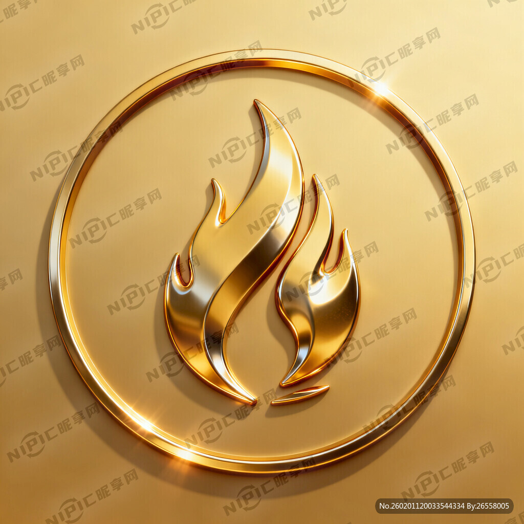 做一个金焰的圆形标志