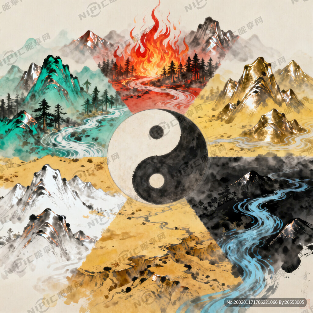 做个金木水火土平衡的背景