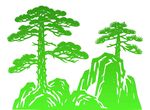 青山松树新中式国风迎客松矢量