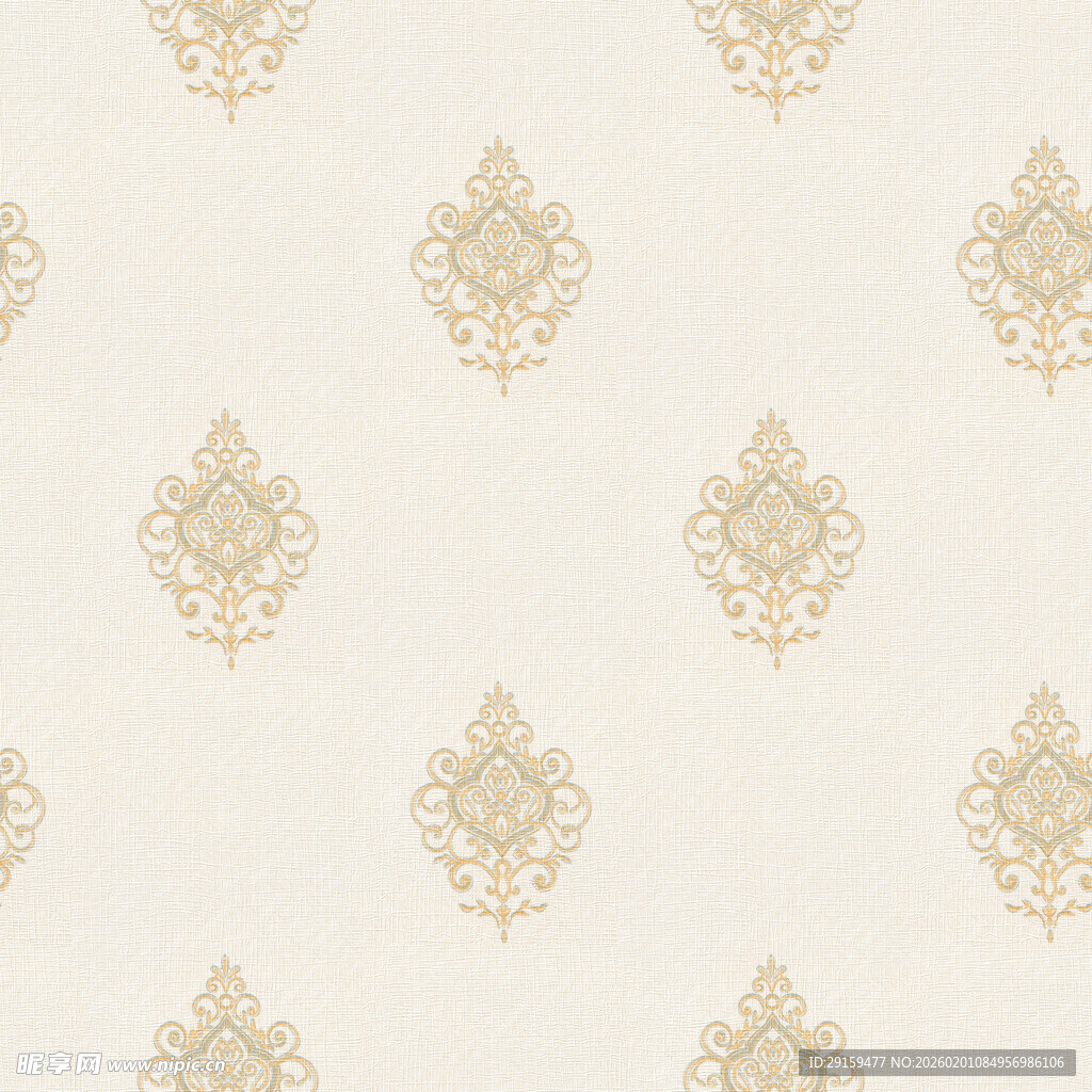 米白色底金色花纹壁纸图案