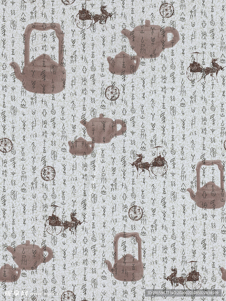 茶壶蚂蚁图案的布料纹理