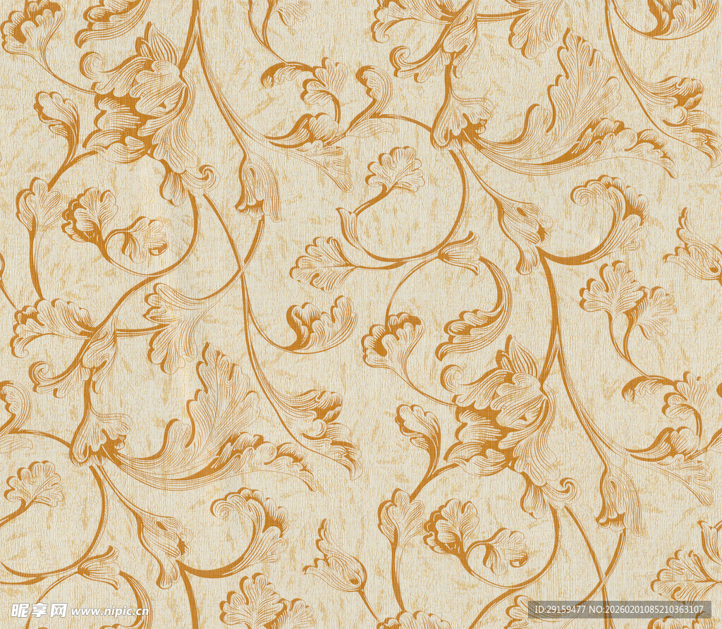 复古金色花纹装饰图案