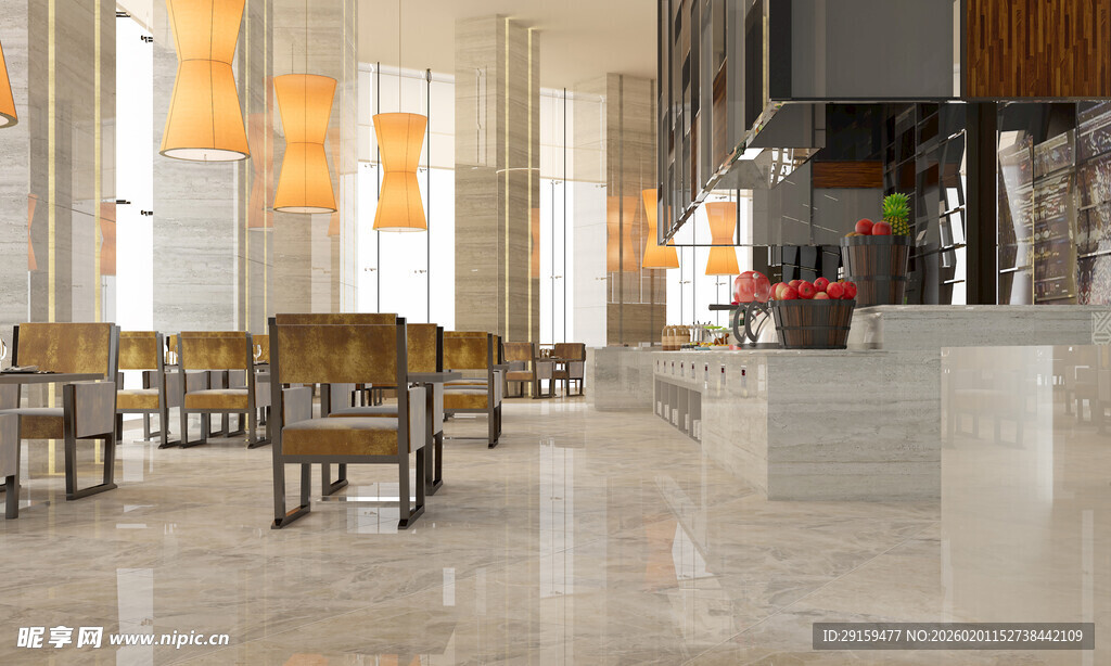 现代风格大厅室内场景