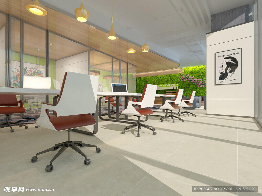 现代时尚办公空间场景