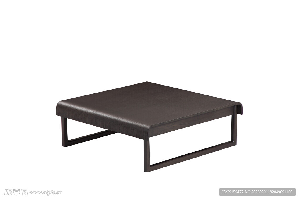 简约黑色方形茶几