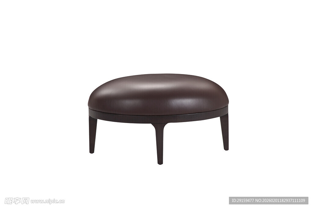 深棕色皮质矮凳