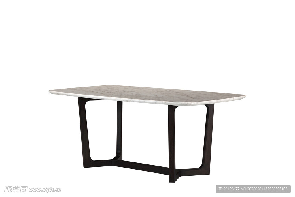 现代简约风格黑色腿长桌