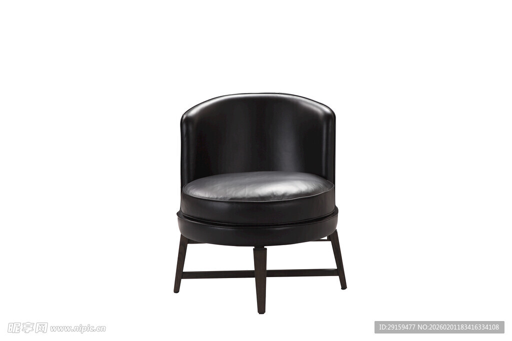 黑色皮质休闲扶手椅