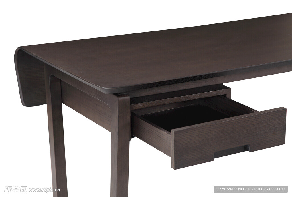 深色单抽屉简约办公桌