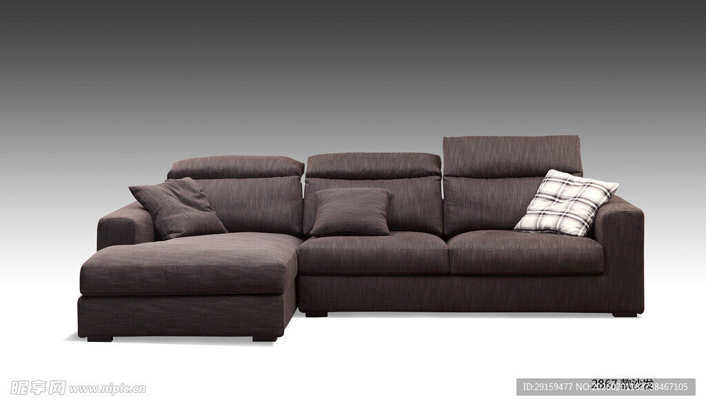 深灰色现代风格转角沙发