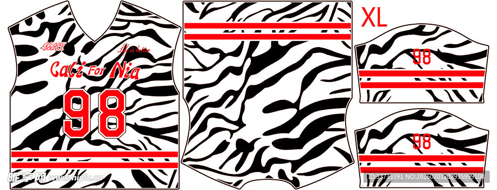 斑马纹尺码标签设计图