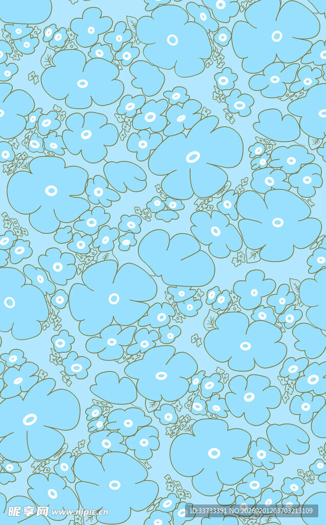 浅蓝色雪花花纹背景材质