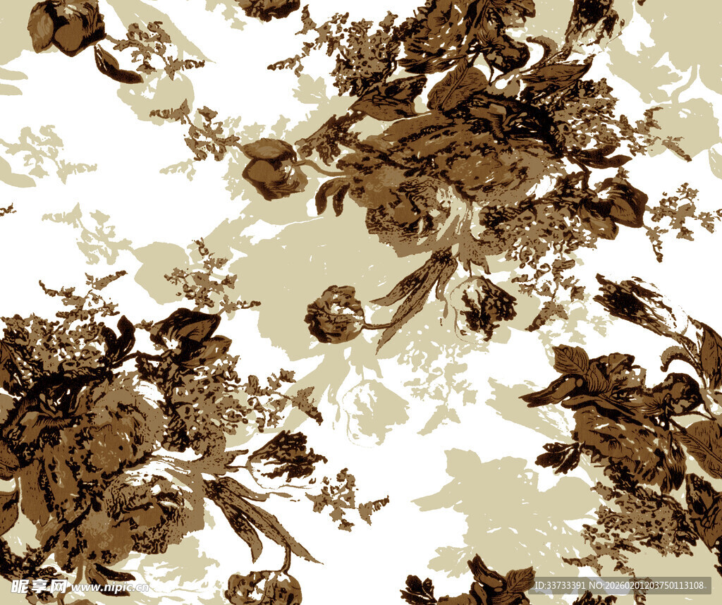 复古花卉图案纹理背景