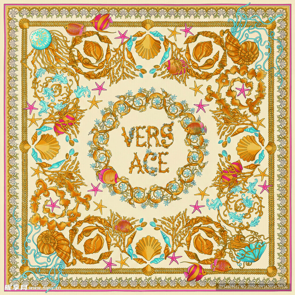 范思哲风格精美印花图案