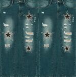 个性星星装饰牛仔布料