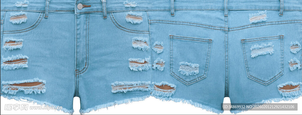 破洞牛仔短裤时尚单品