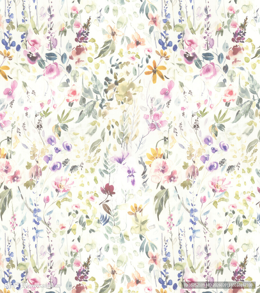 花卉水彩图案背景纹理