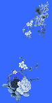 蓝底白梅花卉图案