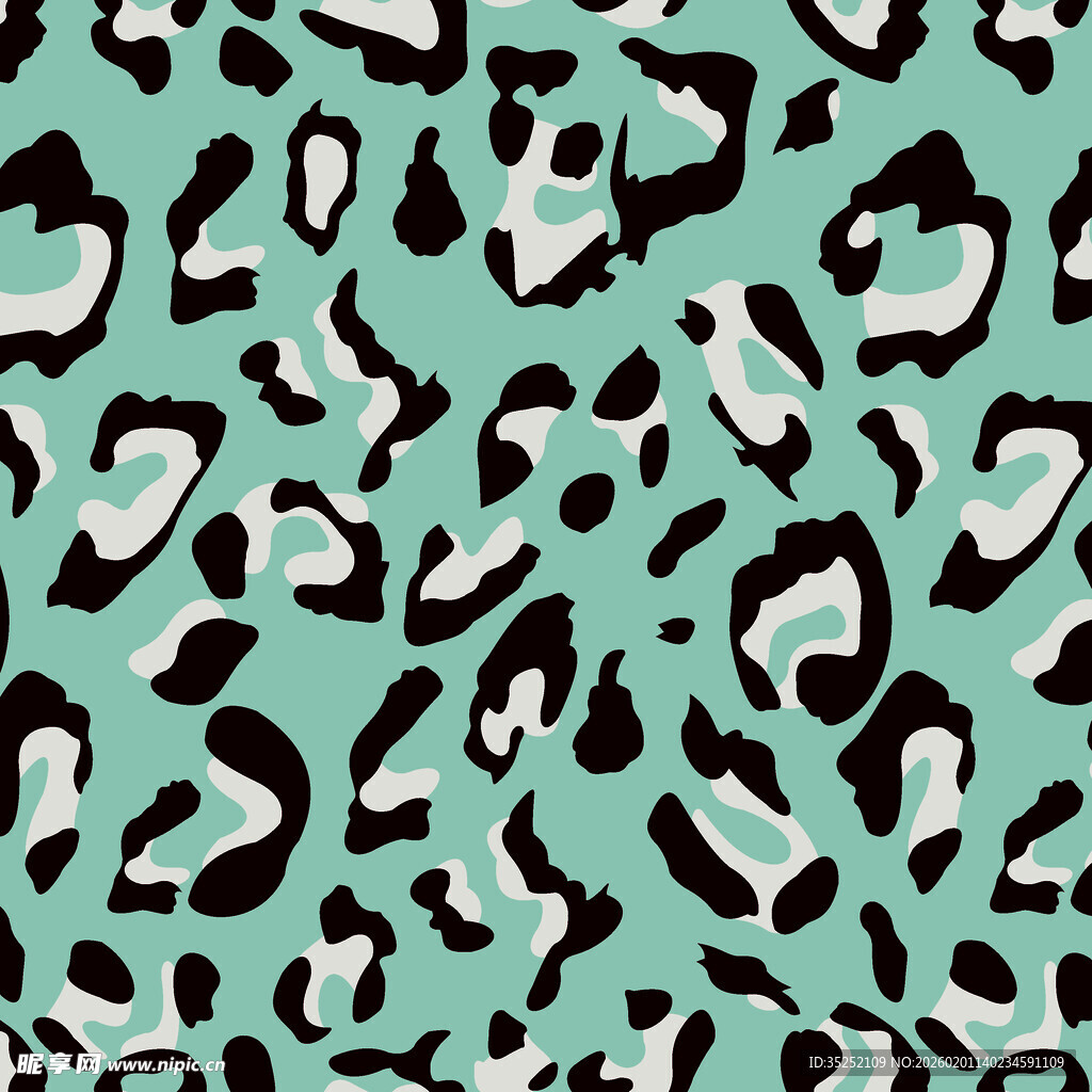 薄荷绿豹纹图案背景
