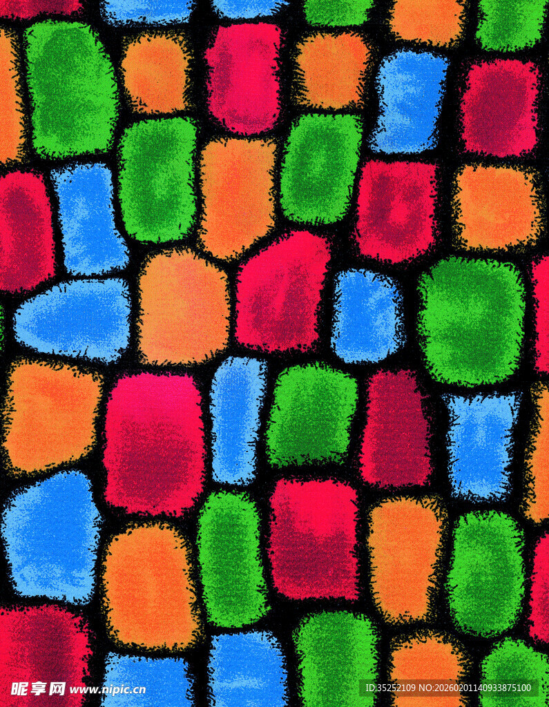 多彩马赛克色块图案