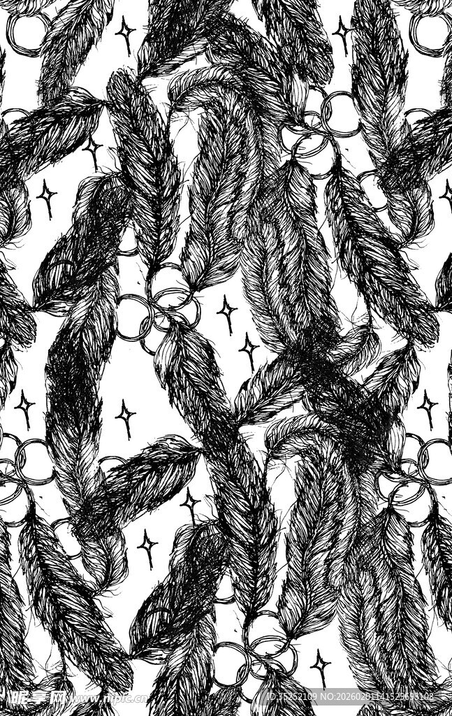 抽象黑白线条纹理图案