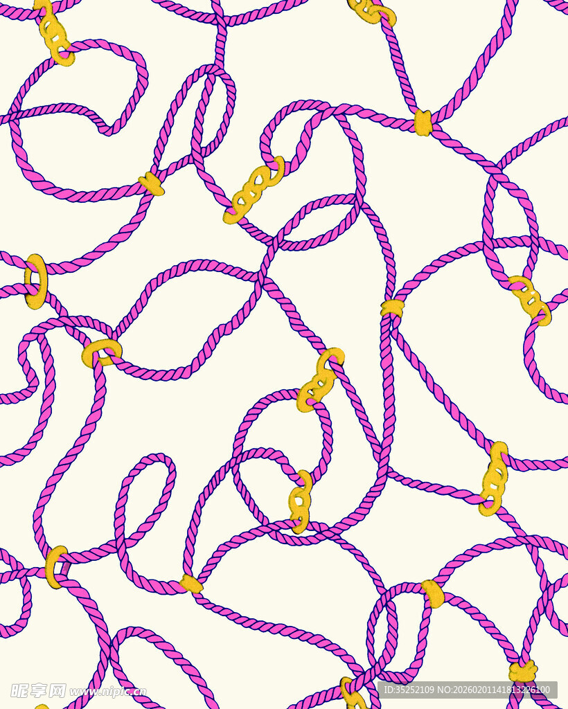 紫色缠绕绳结图案设计