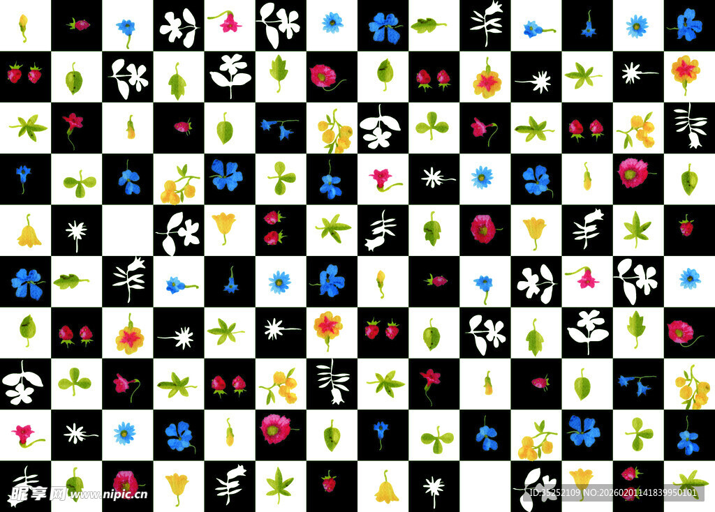 多彩卡通图案方块背景