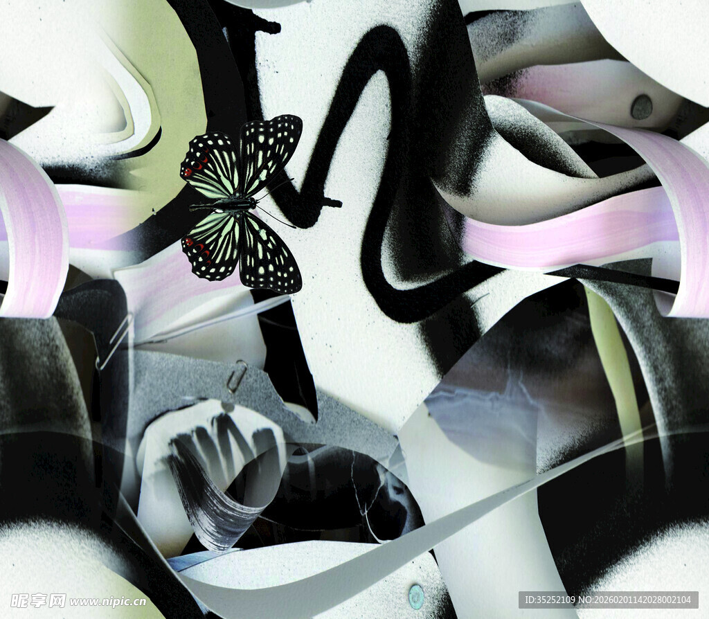 抽象梦幻蝴蝶艺术画面