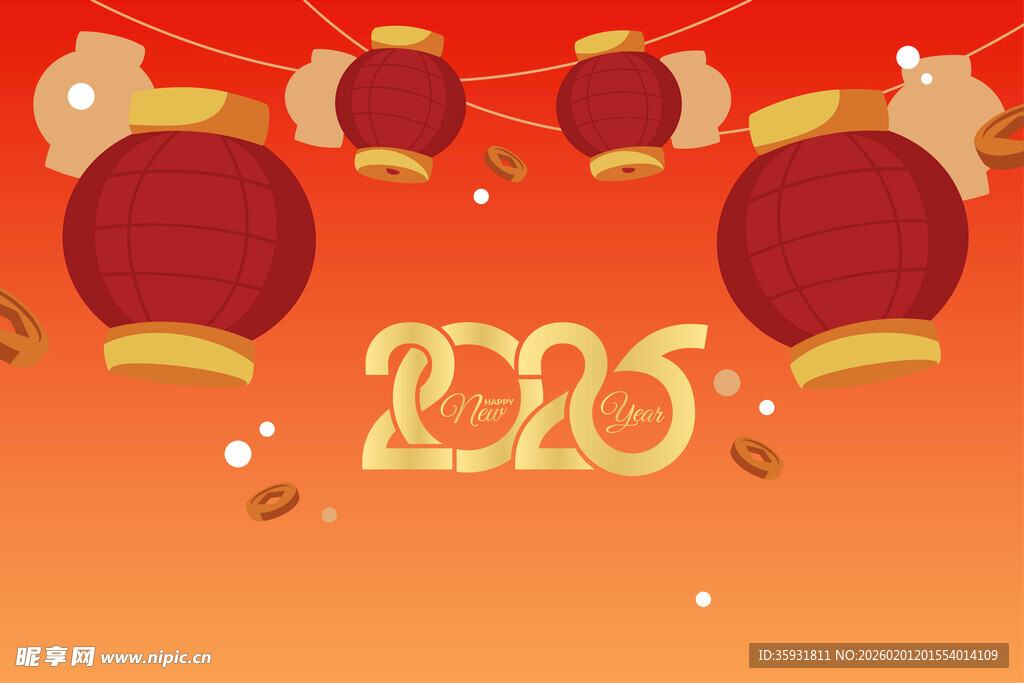 2026年新春灯笼背景