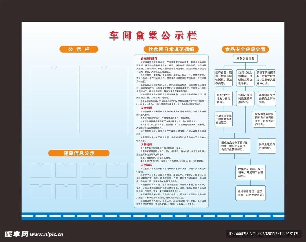 车间食堂公示栏