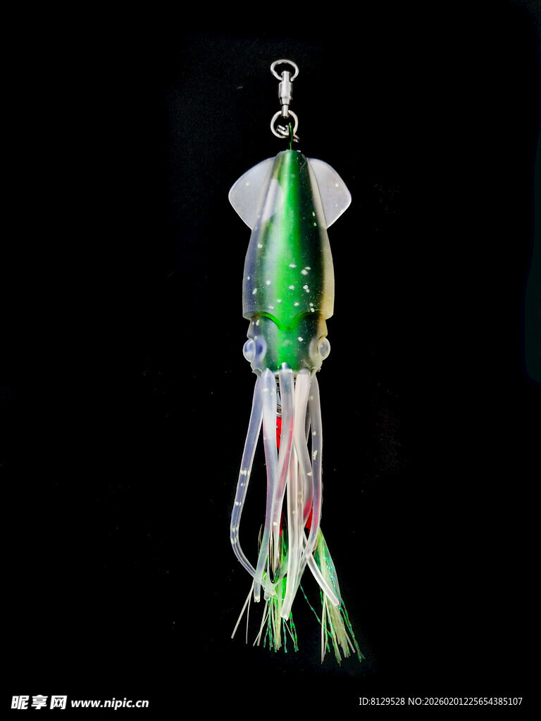 绿色仿真鱿鱼钓鱼诱饵