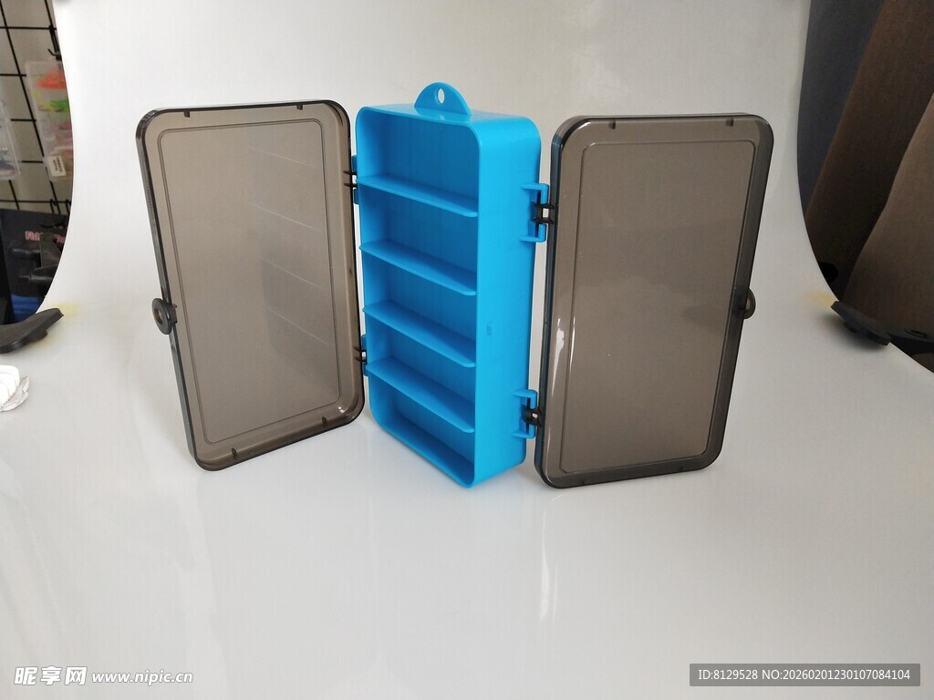 蓝色折叠收纳箱展示