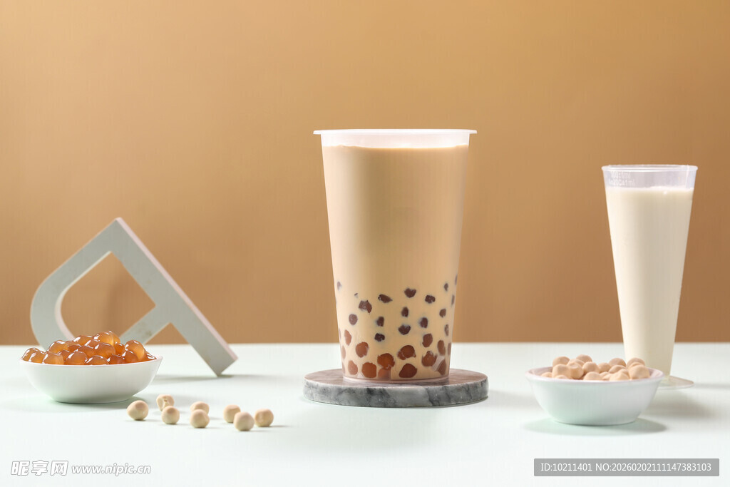 珍珠奶茶饮品展示