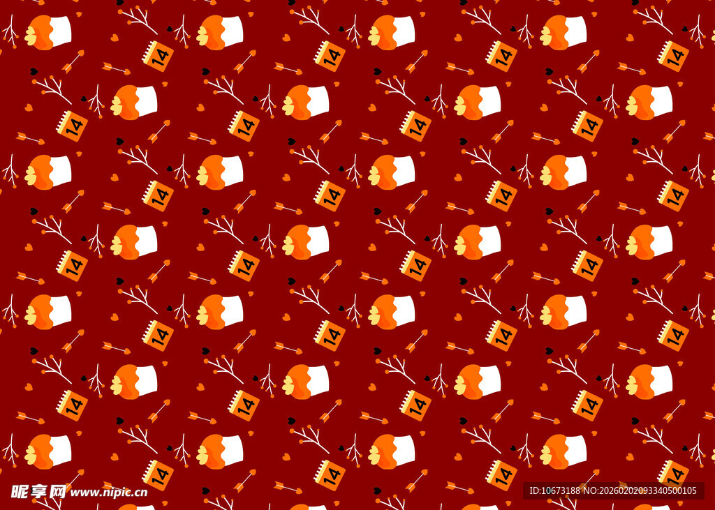 红色背景南瓜图案无缝纹理
