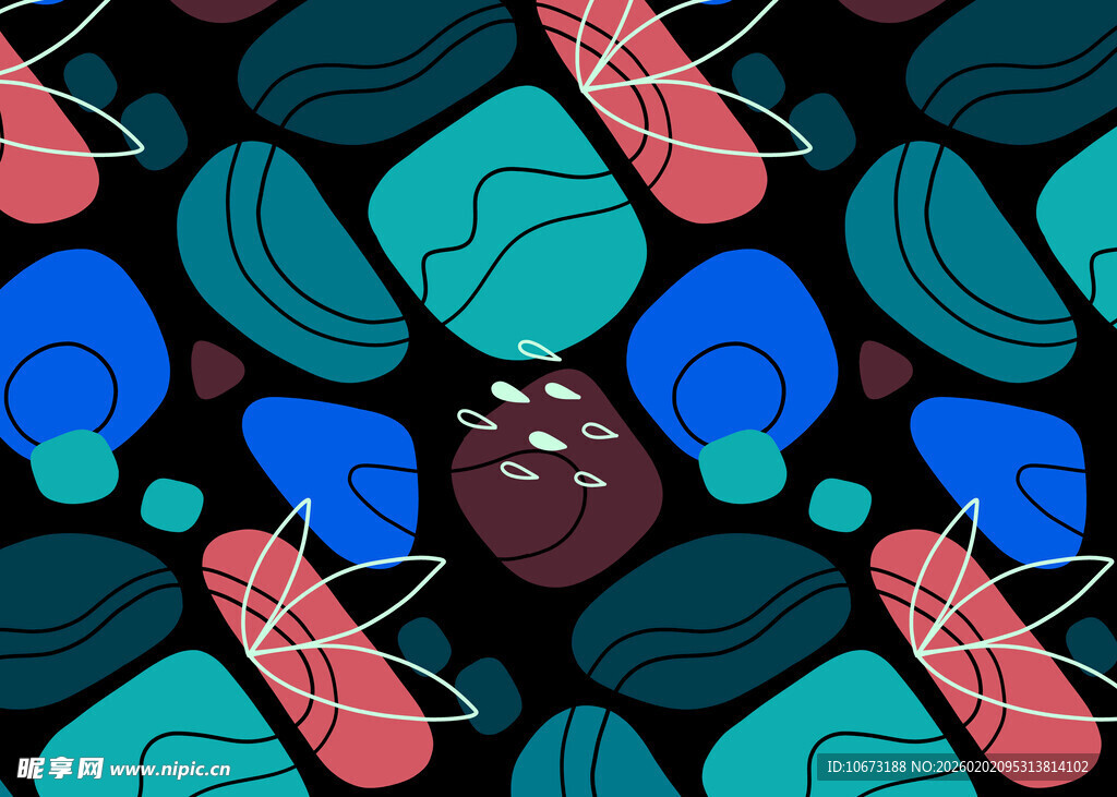 多彩几何图案抽象艺术背景