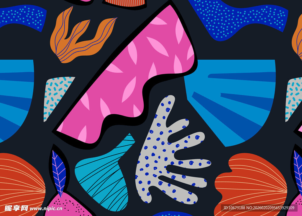 抽象图案拼贴艺术作品