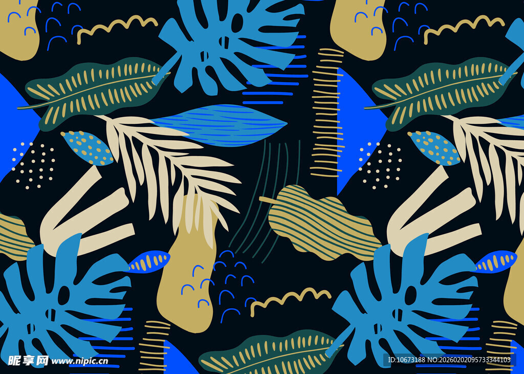 热带植物图案背景纹理