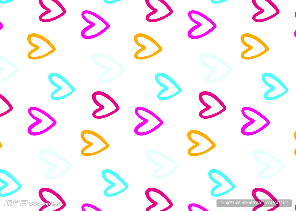 多彩心形图案背景纹理