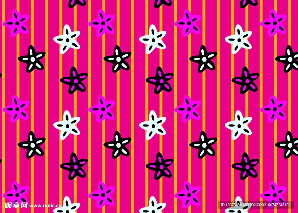 粉色条纹底星星图案设计